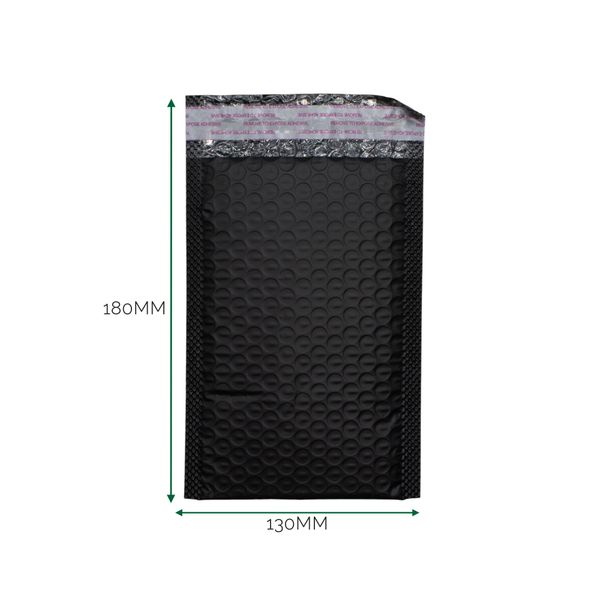 Schwarzer Poly-Luftpolsterumschlag (130x180+40mm)