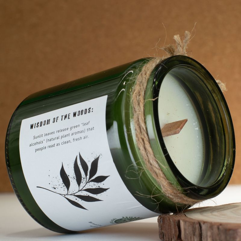 Woodwick Soja-Kerze - Blätter und Leinen