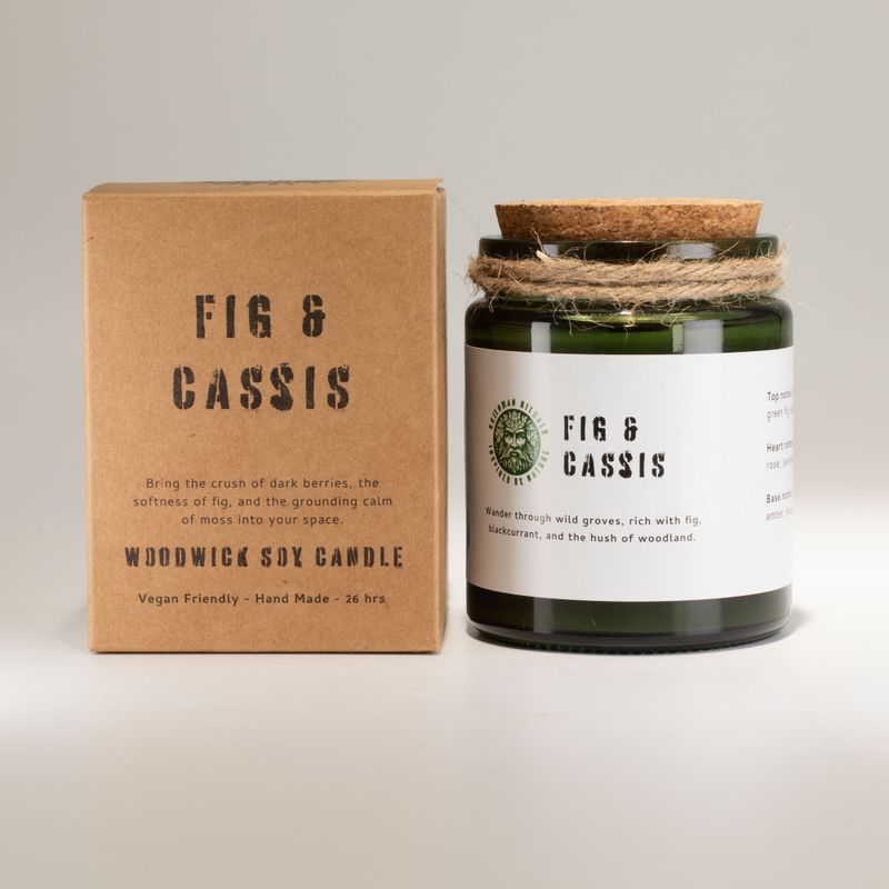 Woodwick Soja-Duftkerze - zerdrückte Feige & Cassis