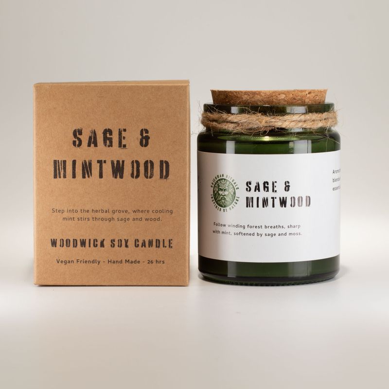Woodwick Soja-Kerze - Salbei & Mintwood