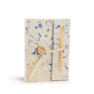 Mini-Notizbuch aus Lokta-Baumwolle, gemischt, blau, groß (12 x 8 cm), 40 Blätter
