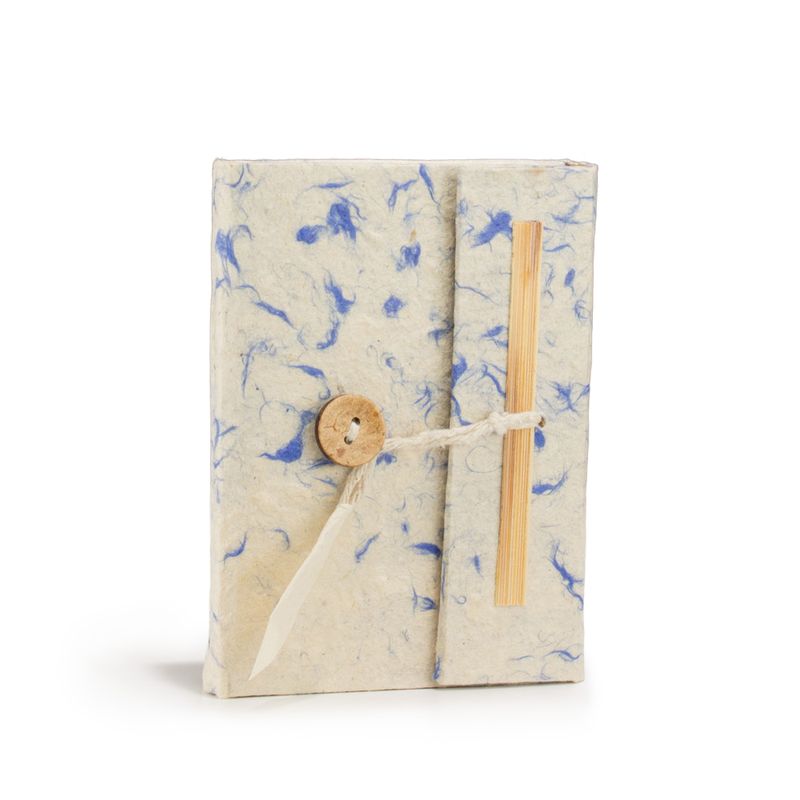 Mini-Notizbuch aus Lokta-Baumwolle, gemischt, blau, groß (12 x 8 cm), 40 Blätter