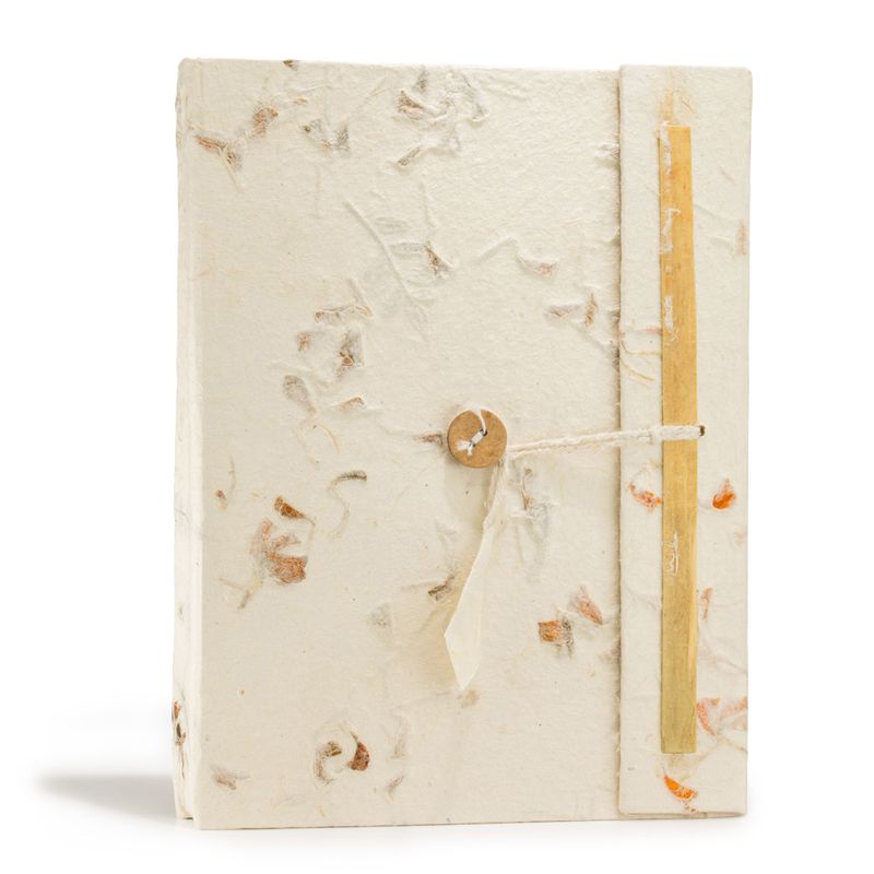 Großes Lokta-Notizbuch mit gemischten Blumen (21 x 15 cm) – 45 Blätter – inkl. Lesezeichen
