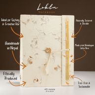 Großes Lokta-Notizbuch mit gemischten Blumen (21 x 15 cm) – 45 Blätter – inkl. Lesezeichen