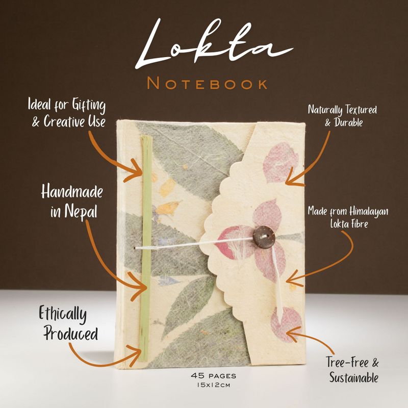 Med Lokta Bougainvillea Notizbuch Lrg (15x12cm) - 45 Blätter