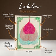Med Lokta Bodhi Blatt-Notizbuch Lrg (15x12cm) - 45 Blätter (sortiert)