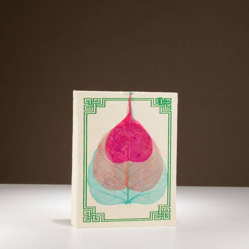 Med Lokta Bodhi Blatt-Notizbuch Lrg (15x12cm) - 45 Blätter (sortiert)