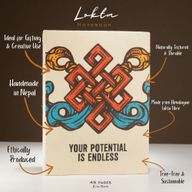 Großes Lokta Inspiration Notizbuch (21x15cm) - 45 Blätter - Dein Potenzial - inkl. Lesezeichen