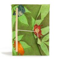 Großes Lokta Notizbuch „Bold Floral“ (21 x 15 cm) – 45 Blatt – inkl. Lesezeichen – Moosgrün
