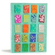 Großes Lokta Mini Tiles Notizbuch (21 x 15 cm) – 45 Blatt – inkl. Lesezeichen – Türkis