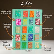 Großes Lokta Mini Tiles Notizbuch (21 x 15 cm) – 45 Blatt – inkl. Lesezeichen – Türkis