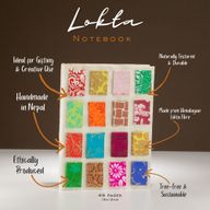 Mittelgroßes Lokta Mini Tiles Notizbuch (15 x 12 cm) – 45 Blatt – Natur