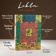 Notizbuch „Traditionelle Gebetsfahnen“ von Lokta, mittelgroß (15 x 12 cm) – 45 Blatt – Natur