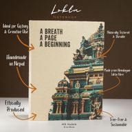 Großes Lokta Inspiration Notizbuch (21x15cm) - 45 Blätter - A Breath - inkl. Lesezeichen