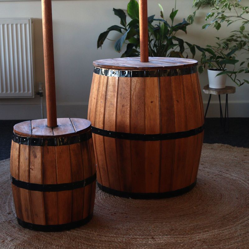 Bierfass-Hocker & Sonnenschirmständer 38x32cm - Natur
