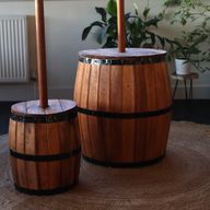 Bierfass-Hocker & Sonnenschirmständer 38x32cm - Natur