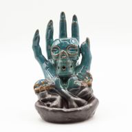 Rückfluss-Räuchergefäß – Totenkopf in der Hand