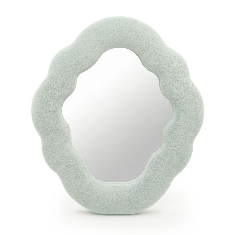 Weiche, geschwungene Spiegel – Wolke – Wolkenblau (41) – 28 x 24 x 2,3 cm
