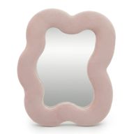 Weiche, geschwungene Spiegel – Quadratischer Kieselstein – Rosarot (25) – 22,5 x 27 x 2,3 cm