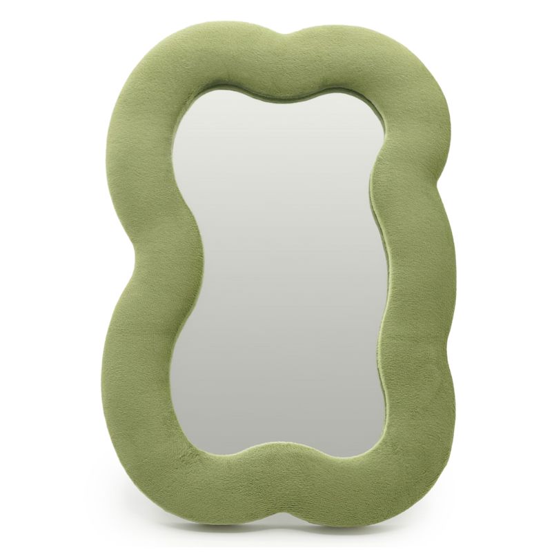 Weiche, geschwungene Spiegel – Große Wolke – Moosgrün (50) – 33,4 x 23,5 x 2,3 cm