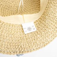 Nomad Sari Floppy Strohhut Sonnenhut - Beige & Blaue Blumen