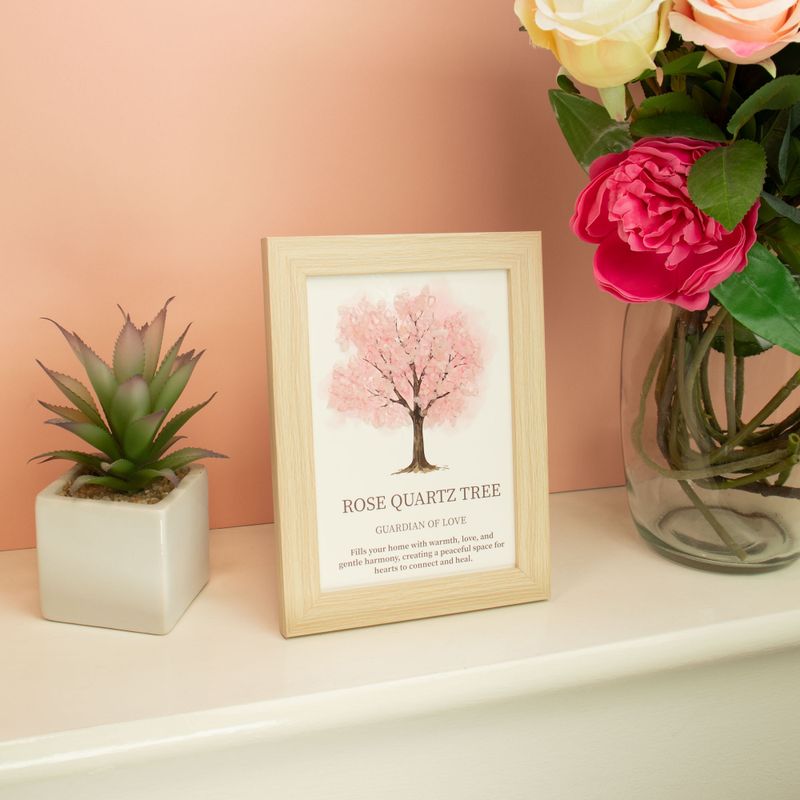 Edelsteinbild - Baum des Lebens - Rosenquarz (20x14,7x1 cm)