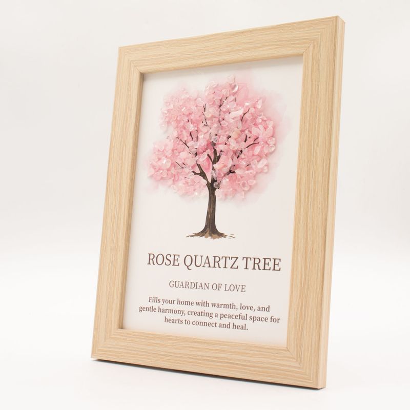 Edelsteinbild - Baum des Lebens - Rosenquarz (20x14,7x1 cm)