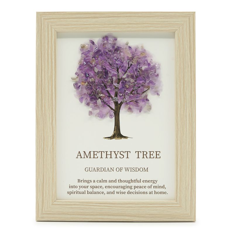 Edelsteinbild - Baum des Lebens - Amethyst (20 x 14,7 x 1 cm)