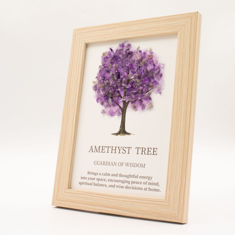 Edelsteinbild - Baum des Lebens - Amethyst (20 x 14,7 x 1 cm)