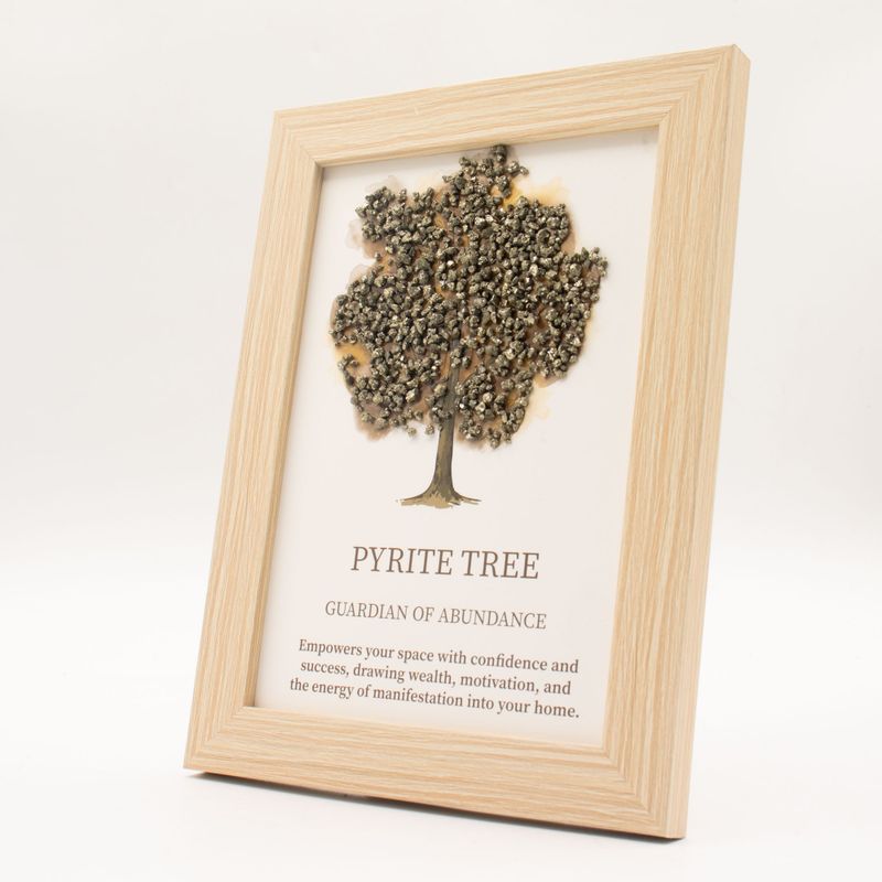 Bild aus Edelsteinen - Baum des Lebens - Pyrit (20 x 14,7 x 1 cm)