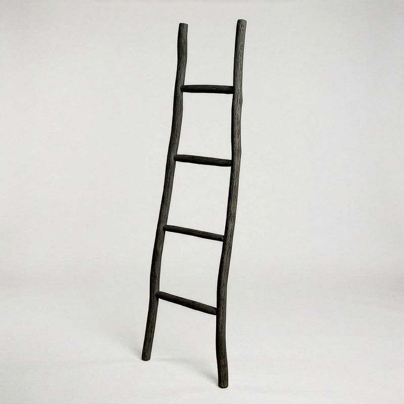 Große Kemu-Holzleiter - 1,5 m - Schwarz - Japanischer Stil