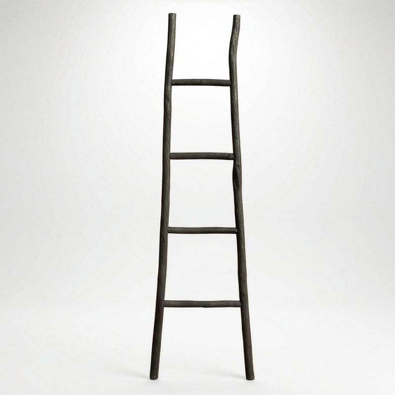 Große Kemu-Holzleiter - 1,5 m - Schwarz - Japanischer Stil
