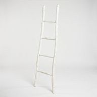Große Kemu-Holzleiter - 1,5 m - Weißwash-Finish - Japanischer Stil