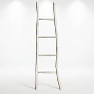 Große Kemu-Holzleiter - 1,5 m - Weißwash-Finish - Japanischer Stil