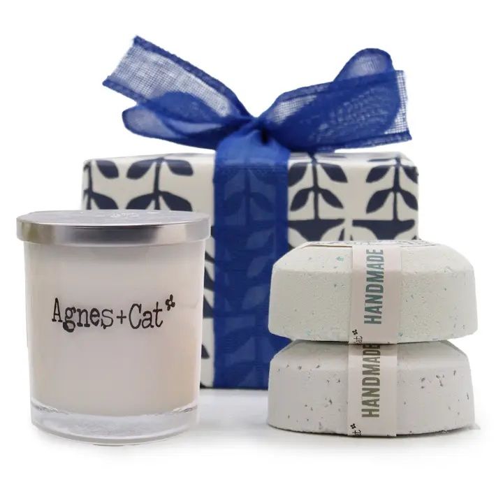 Geschenkbox – Velvety Moon (Kerze) + Windermere & Citrus (Badebombe)