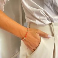 Nepalesisches Armband mit extra feinem Edelstein - Tribal-Perle aus Koralle