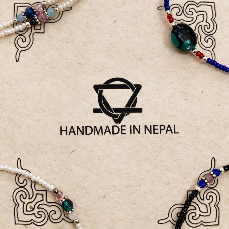 Fine Nepalese Lapis & Turquoise Pendant - Necklace (42cm)