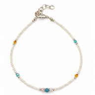 Feines nepalesisches Howlith-Fußkettchen mit facettierten Perlen - (22 cm)