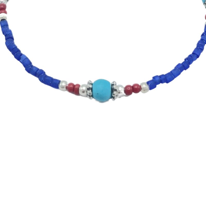 Nepalesisches Armband mit extra feinem Edelstein - Blauer Onyx