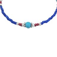 Nepalesisches Armband mit extra feinem Edelstein - Blauer Onyx