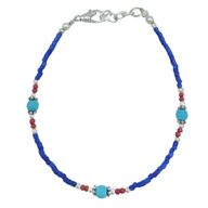 Nepalesisches Armband mit extra feinem Edelstein - Blauer Onyx