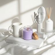 Woodwick-Sojawachskerze ohne Etikett - Wilder Lavendel