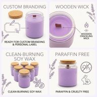 Woodwick-Sojawachskerze ohne Etikett - Wilder Lavendel