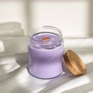 Woodwick-Sojawachskerze ohne Etikett - Wilder Lavendel