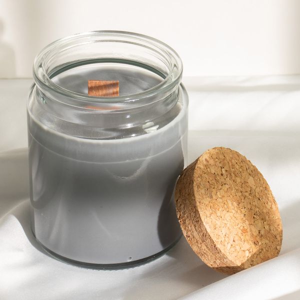 Ohne Etikett Woodwick-Sojawachskerze - Asche & Holzrauch