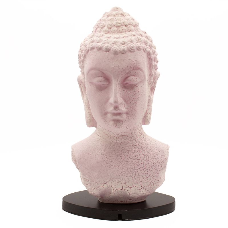 Buddha-Büste Lampe Kirsch-Craquelé - Ovaler Stand