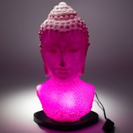 Buddha-Büste Lampe Kirsch-Craquelé - Ovaler Stand