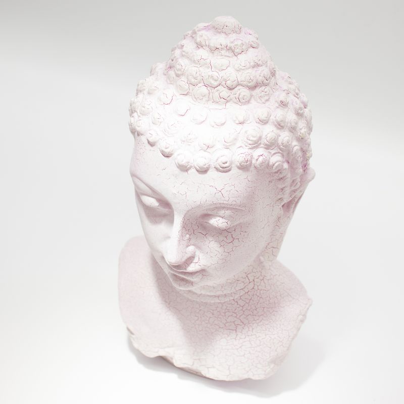 Buddha-Büste Lampe Kirsch-Craquelé - Ovaler Stand