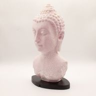 Buddha-Büste Lampe Kirsch-Craquelé - Ovaler Stand