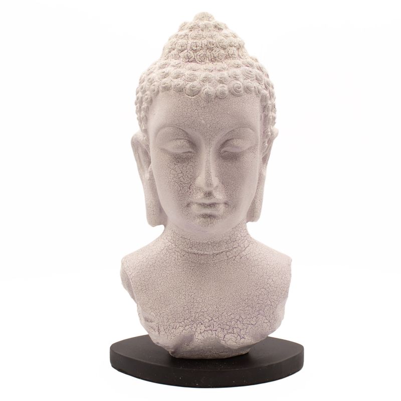 Buddha-Büste-Lampe Lavendel-Craquelé – Ovalständer